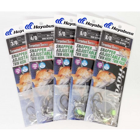 Adjustable Snapper Rig Twin Pack EX304 - Japanese Hooks Fluorocarbon